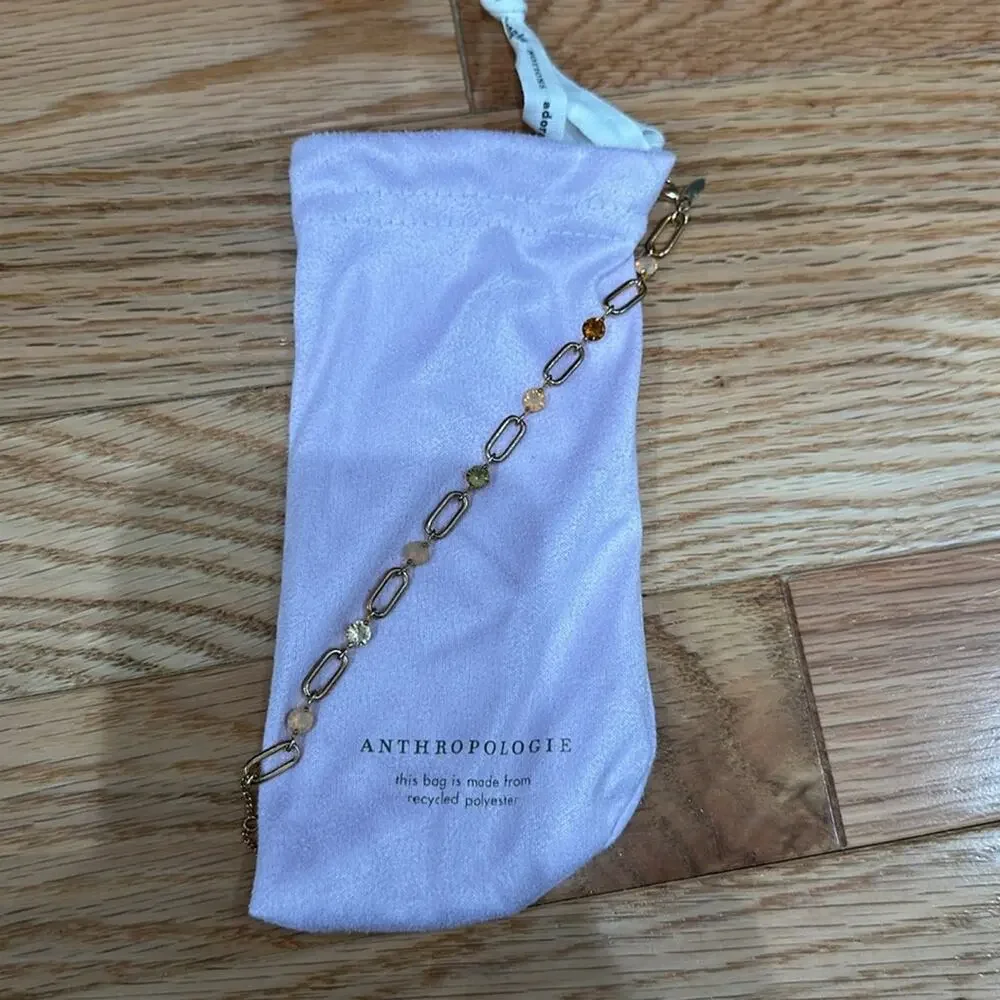 Serafina Anthropologie multi-stone stone bracelet